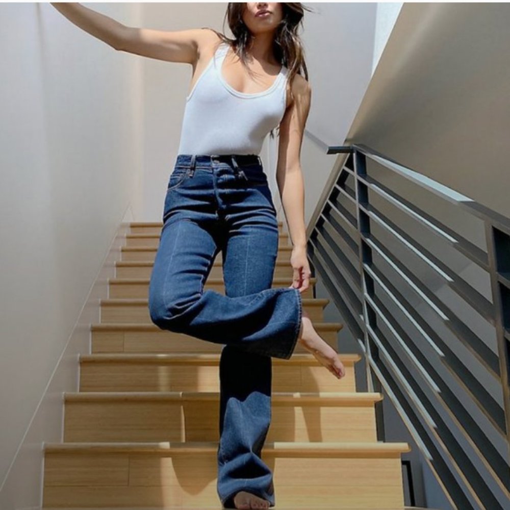 NWT Levi's Ribcage Boot Jeans Dark Wash (High Key)